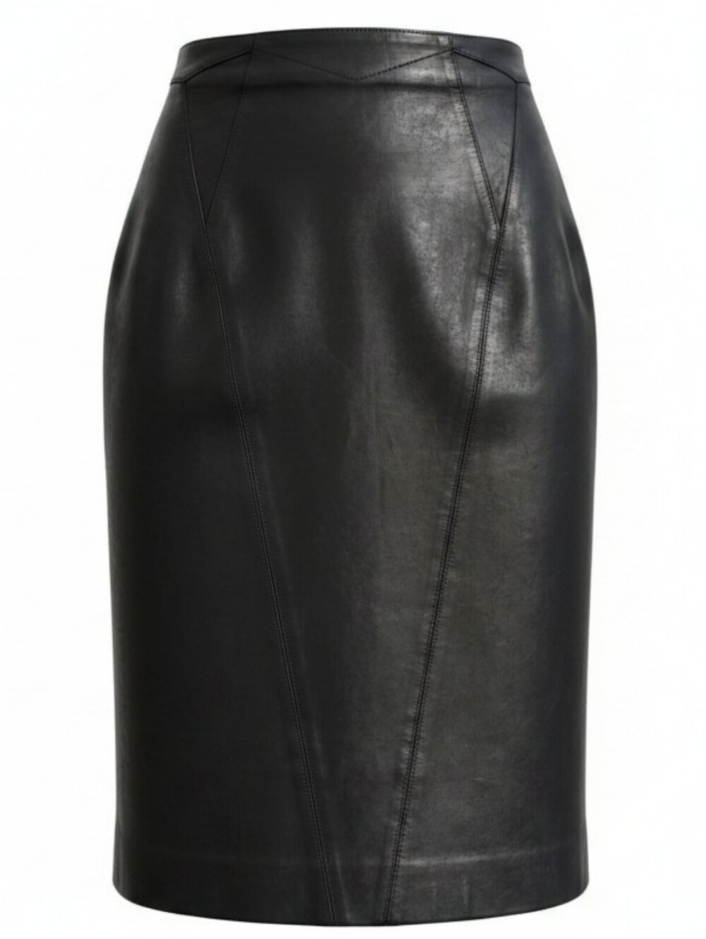 Very rare, 1980s Black soft Leather Skirt, designed and made by MARC LAURENT